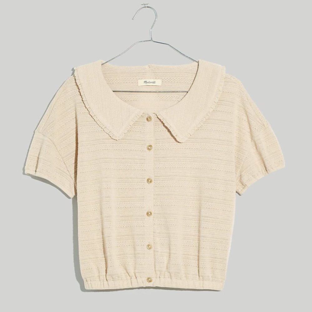 Madewell Ruffle Collared Crop Top - Picture 3 of 4